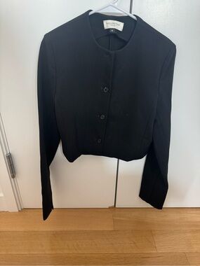 Kallmeyer Black Collarless Cropped Blazer